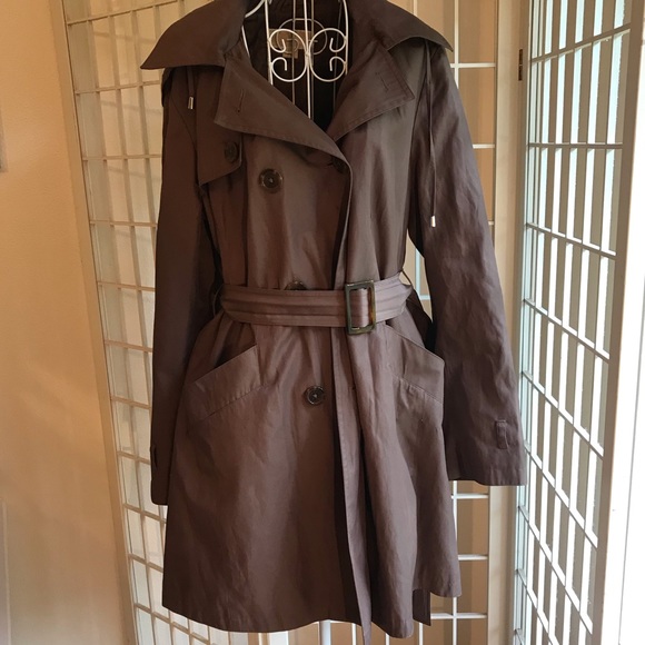 Michael Kohls Brown Hooded Trench Coat 